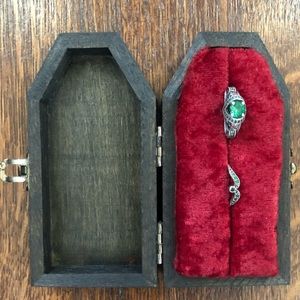 Mini Vintage Look Coffin Ring Box Proposal Gothic